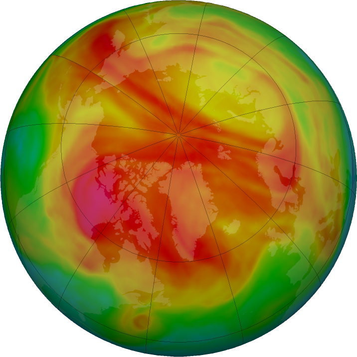 Arctic ozone map for 27 March 2018